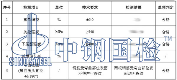 钢筋检测项目结果