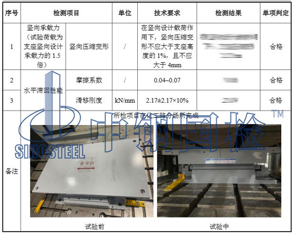 隔震支座检测报告数据